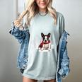 Boston Terrier In The Snow Merry Christmas Winter Women's Comfort Colors T-Shirt Bay