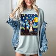 Boston Terrier Starry Night Van Gogh Art Women's Comfort Colors T-Shirt Bay