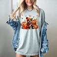 Boston Terrier Thanksgiving Leopard Pumpkins Fall Leaves Women's Comfort Colors T-Shirt Bay