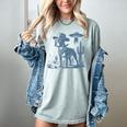Boston Terrier UFO Cowboy Dog Dog Mom Dog Dad Alien Dog Women's Comfort Colors T-Shirt Bay