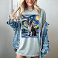Boston Terrier Van Gogh Starry Night Women's Comfort Colors T-Shirt Bay