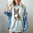 Camo Boston Terrier Pet Owner Camouflage Dog Lover Women's Comfort Colors T-Shirt Bay
