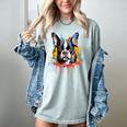 Colorful Boston Terrier Dog For Men Women Kids Women's Comfort Colors T-Shirt Bay