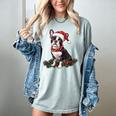 Cute Boston Terrier Dog Christmas Merry X-Mas Graphic Women's Comfort Colors T-Shirt Bay