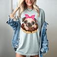 Cute Pug Shirt Donut Girls Dog Women's Comfort Colors T-Shirt Bay