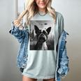 Dog Mom Dad Alien Selfie Boston Terrier UFO For Men Women Women's Comfort Colors T-Shirt Bay