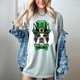 Green Boston Terrier Shamrock St Patricks Day Boston Terrier Women's Comfort Colors T-Shirt Bay
