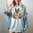 Halloween Boston Terrier Ghost Women's Comfort Colors T-Shirt Bay