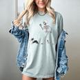Halloween Boston Terrier And Skeleton Women's Comfort Colors T-Shirt Bay