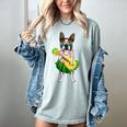 Hawaiian Boston Terrier Dog Pineapple Ukulele Summer For Men Women Girls Kids Women's Comfort Colors T-Shirt Bay