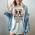 Retro Boston Terrier Dad Women's Comfort Colors T-Shirt Bay