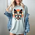 Retro Sunset Sunglasses Boston Terrier Boston Bull Bostie Women's Comfort Colors T-Shirt Bay