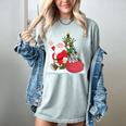 Santa Ugly Christmas Tree Lights Boston Terrier Dog Lover Women's Comfort Colors T-Shirt Bay