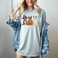 Spooky Ghost Boston Terrier Pumpkin Halloween Dog Lover Women's Comfort Colors T-Shirt Bay