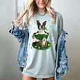 St Patrick's Day Leprechaun Boston Terrier Dog Shamrock For Men Women Kids Women's Comfort Colors T-Shirt Bay