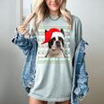 Ugly Xmas Sweater Santa Boston Terrier Dog Christmas For Men Women Kids Women's Comfort Colors T-Shirt Bay