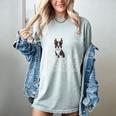 Ugly Xmas Sweater Style Boston Terrier Reindeer Christmas Women's Comfort Colors T-Shirt Bay