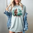 Whimsical Forest Adventures Sasquatch Bigfoot Walking Boston Terrier Dog Lovers Women's Comfort Colors T-Shirt Bay