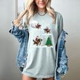Xmas Lighting Tree Santa Riding Boston Terrier Christmas Women's Comfort Colors T-Shirt Bay