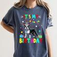 My Birthday Colorful Costume Boston Terrier Party Women's Comfort Colors T-Shirt Denim