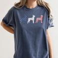 Boston Terrier 4th Of July Dog Patriotic USA Flag Man Woman Women's Comfort Colors T-Shirt Denim