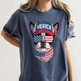 Boston Terrier 4th Of July US Merica Bostie Dog Patriotic For Men Women Kids Women's Comfort Colors T-Shirt Denim