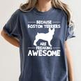 Boston Terrier Awesome Women's Comfort Colors T-Shirt Denim