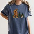Boston Terrier Bigfoot Dog Walking Dog Mom Dad Kids Women's Comfort Colors T-Shirt Denim