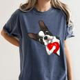 Boston Terrier Bostie Dog Kids Women Girls Women's Comfort Colors T-Shirt Denim