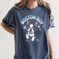 Boston Terrier Boy Cute Cartoon Dog Owner Pet Boston Terrier Women's Comfort Colors T-Shirt Denim
