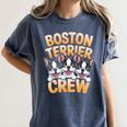 Boston Terrier Crew Cartoon For Dog Owner Pet Boston Terrier Women's Comfort Colors T-Shirt Denim