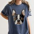 Boston Terrier Cute Puppy Face Dog Lover Pet Owner Women's Comfort Colors T-Shirt Denim