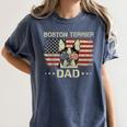Boston Terrier Dad Dog Lovers American Flag 4th Of July For Women Men Women's Comfort Colors T-Shirt Denim