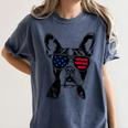 Boston Terrier Dog 4th July America USA Flag Men Women Kids Women's Comfort Colors T-Shirt Denim