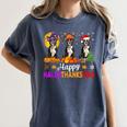 Boston Terrier Dog Halloween Christmas Hallothanksmas Men Women Kids Women's Comfort Colors T-Shirt Denim
