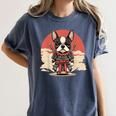 Boston Terrier Dog Japanese Style Samurai Dogs Women's Comfort Colors T-Shirt Denim