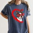 Boston Terrier Dog Mom Dad Valentine’s Day Pet Lover For Men Women Kids Women's Comfort Colors T-Shirt Denim