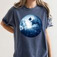 Boston Terrier Dog Moon Dog Mom Dad Women Men Dog Lovers Women's Comfort Colors T-Shirt Denim