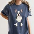 Boston Terrier Dog Motif Pet Art Boston Terrier For Men Women Kids Women's Comfort Colors T-Shirt Denim