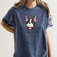 Boston Terrier Dog In The Pocket Boston Terrier For Men Women Girls Kids Women's Comfort Colors T-Shirt Denim