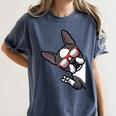 Boston Terrier Dog From Side Boston Bull Women's Comfort Colors T-Shirt Denim