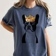 Boston Terrier Dog Wearing Crown For Men Women Girls Kids Women's Comfort Colors T-Shirt Denim