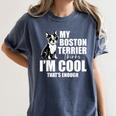 Boston Terrier Dog Women's Comfort Colors T-Shirt Denim