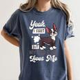 Boston Terrier Fart American Gentleman Non-Sporting Dog Women's Comfort Colors T-Shirt Denim