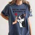 Boston Terrier Grandma Mother's Day Dog Mom Women's Comfort Colors T-Shirt Denim
