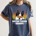 Boston Terrier Grandpa Dog Owner Boston Terrier Women's Comfort Colors T-Shirt Denim