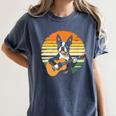Boston Terrier Guitar Retro Women's Comfort Colors T-Shirt Denim