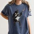Boston Terrier Guitar Women's Comfort Colors T-Shirt Denim