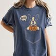 Boston Terrier Halloween Cute Bostie Dog Pocket Boo Women's Comfort Colors T-Shirt Denim