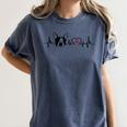 Boston Terrier Heartbeat Heart Line Women's Comfort Colors T-Shirt Denim